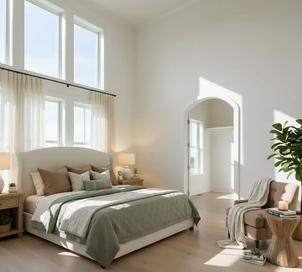 After - Cozy bedroom virtual staging transformation