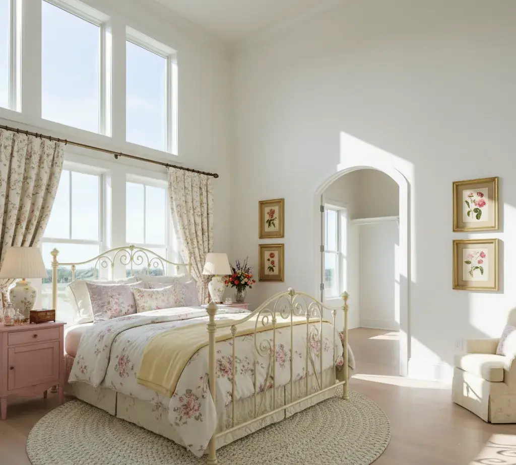 After - English Cottage bedroom virtual staging transformation