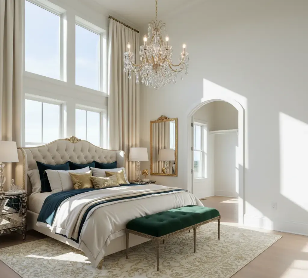 After - Luxury bedroom virtual staging transformation