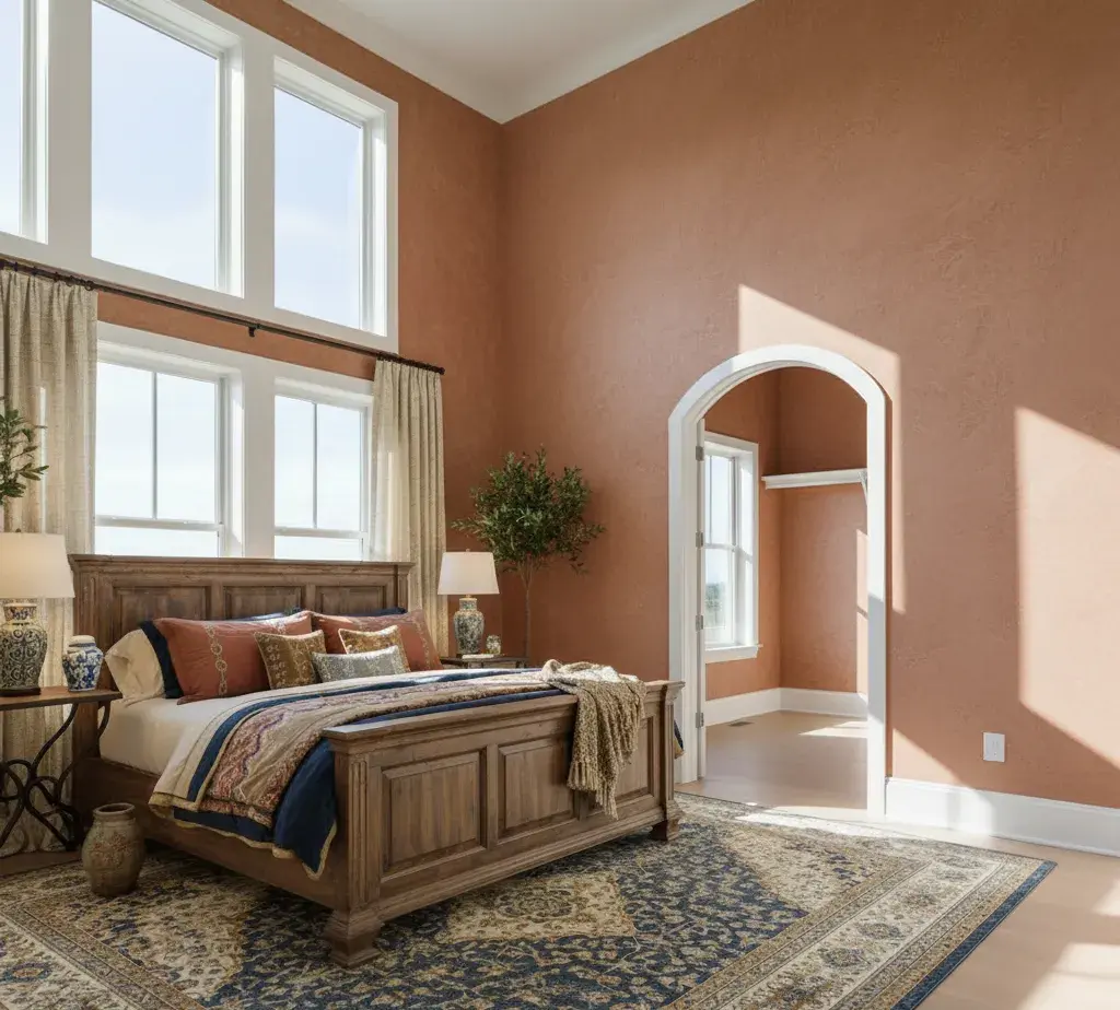 After - Mediterranean bedroom virtual staging transformation