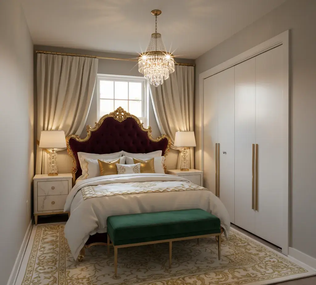 After - Luxury bedroom virtual staging - variation