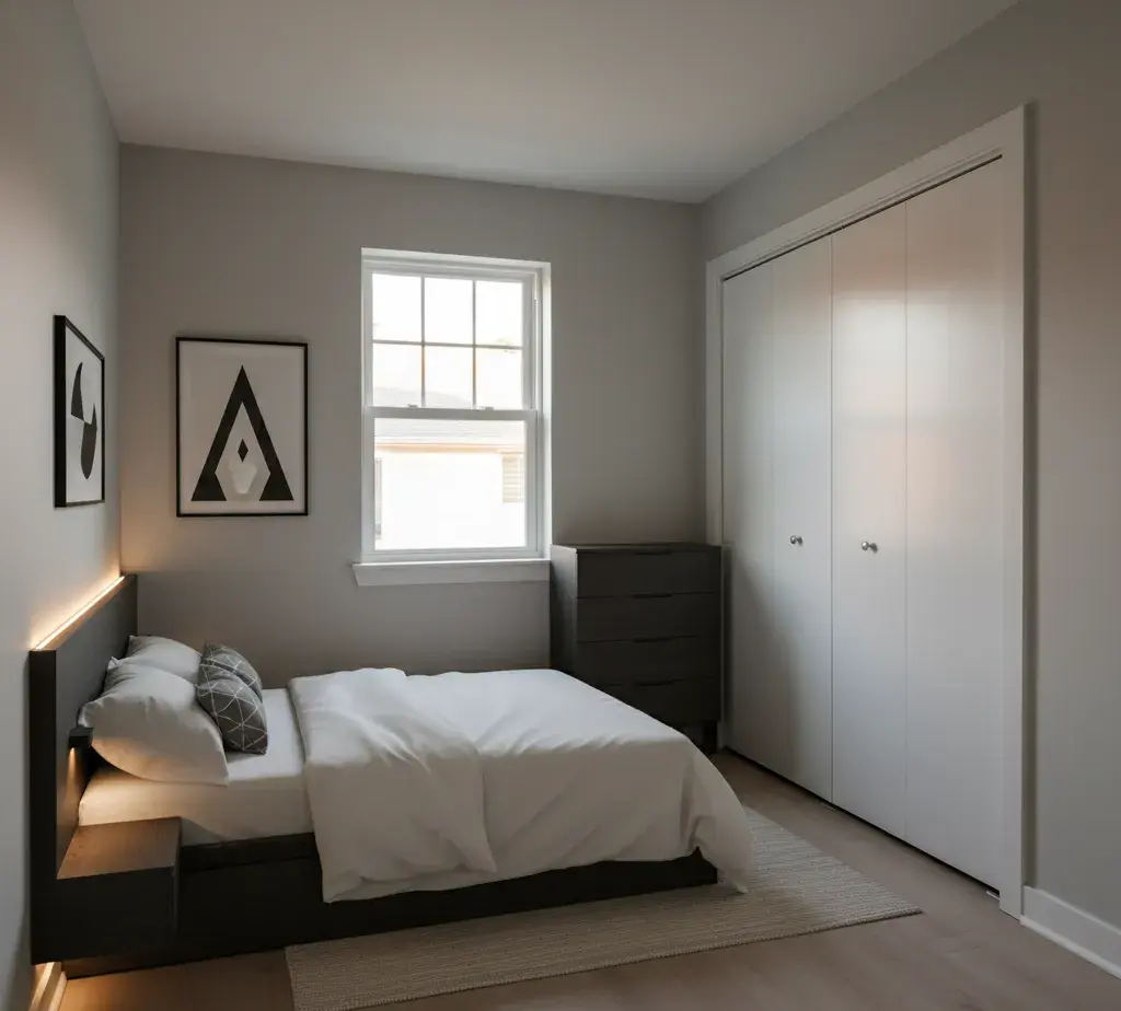 After - Modern bedroom virtual staging - variation