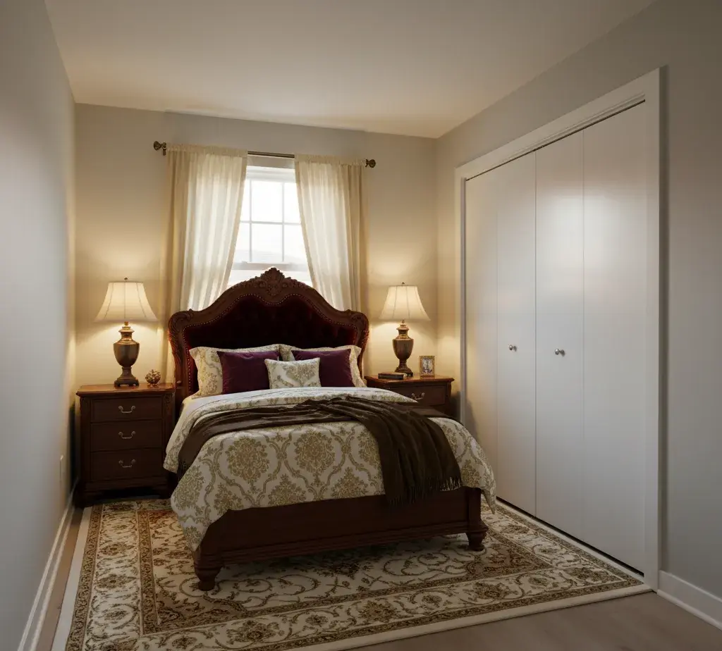 After - Traditional bedroom virtual staging - variation
