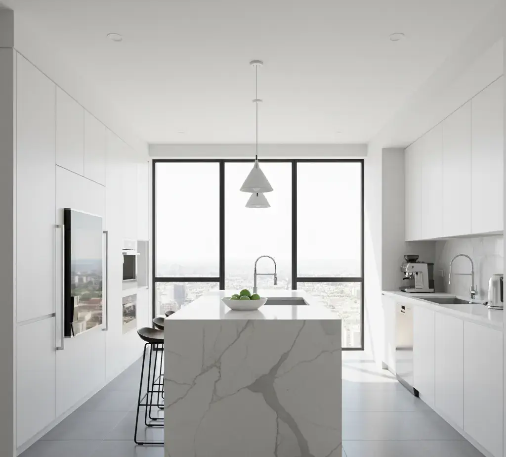 After - Modern kitchen virtual staging with clean lines
