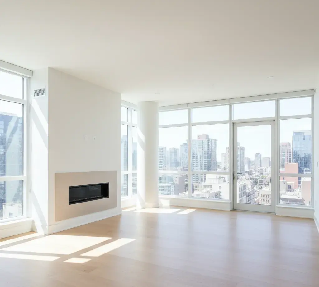 Before - Luxury living room virtual staging transformation