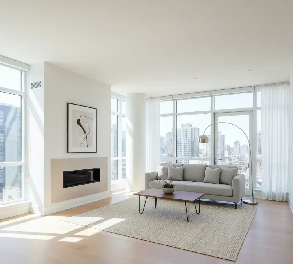 After - Minimalist dining room virtual staging transformation