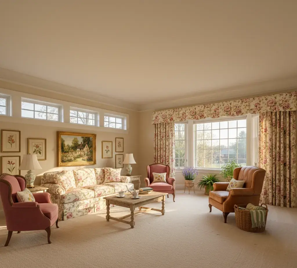 After - English Cottage living room - variation