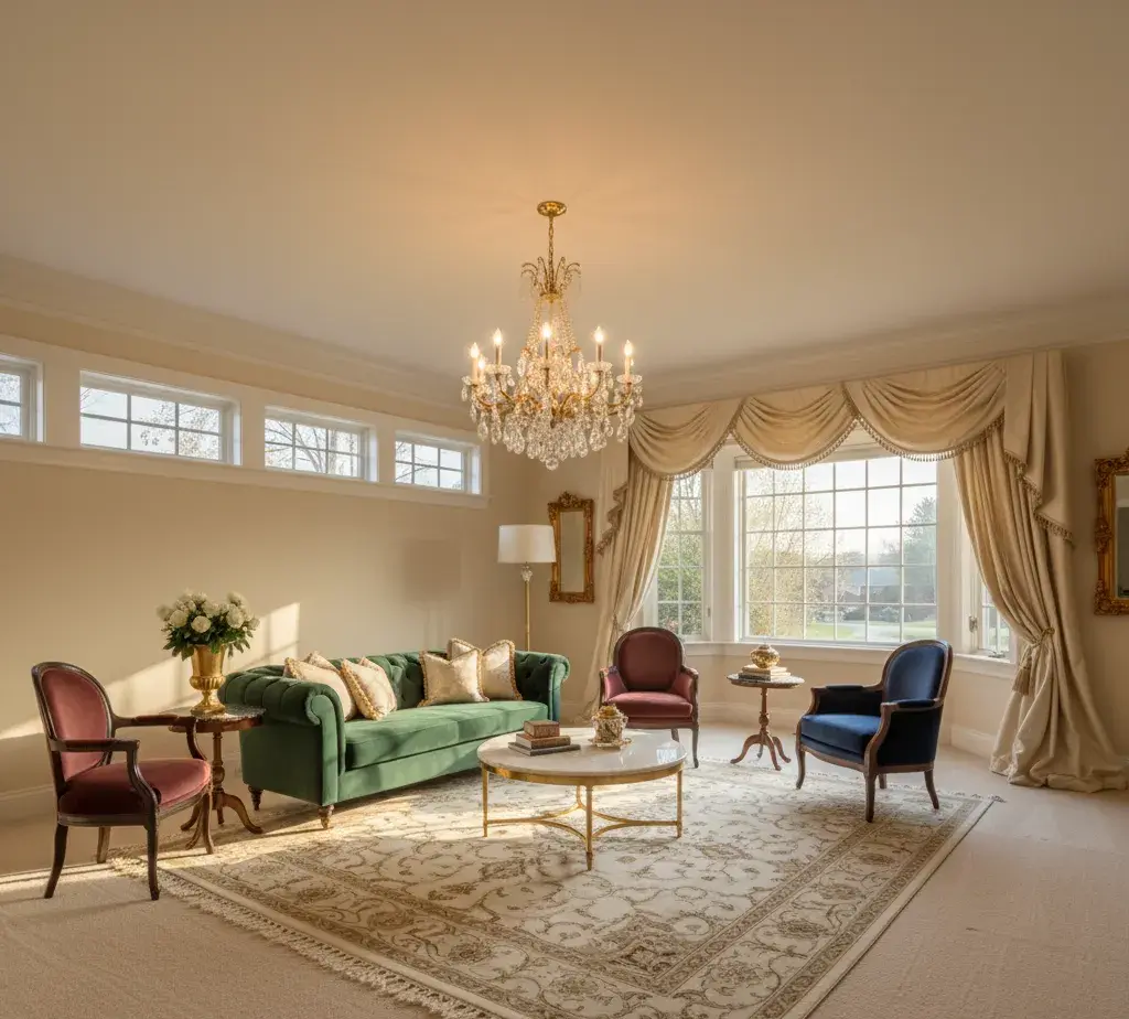 After - Luxury living room virtual staging - variation