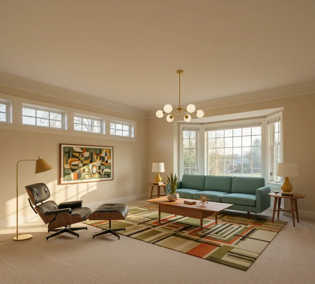 After - Mid-Century Modern living room - variation