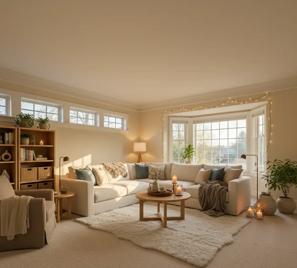 After - Nordic Hygge living room - variation