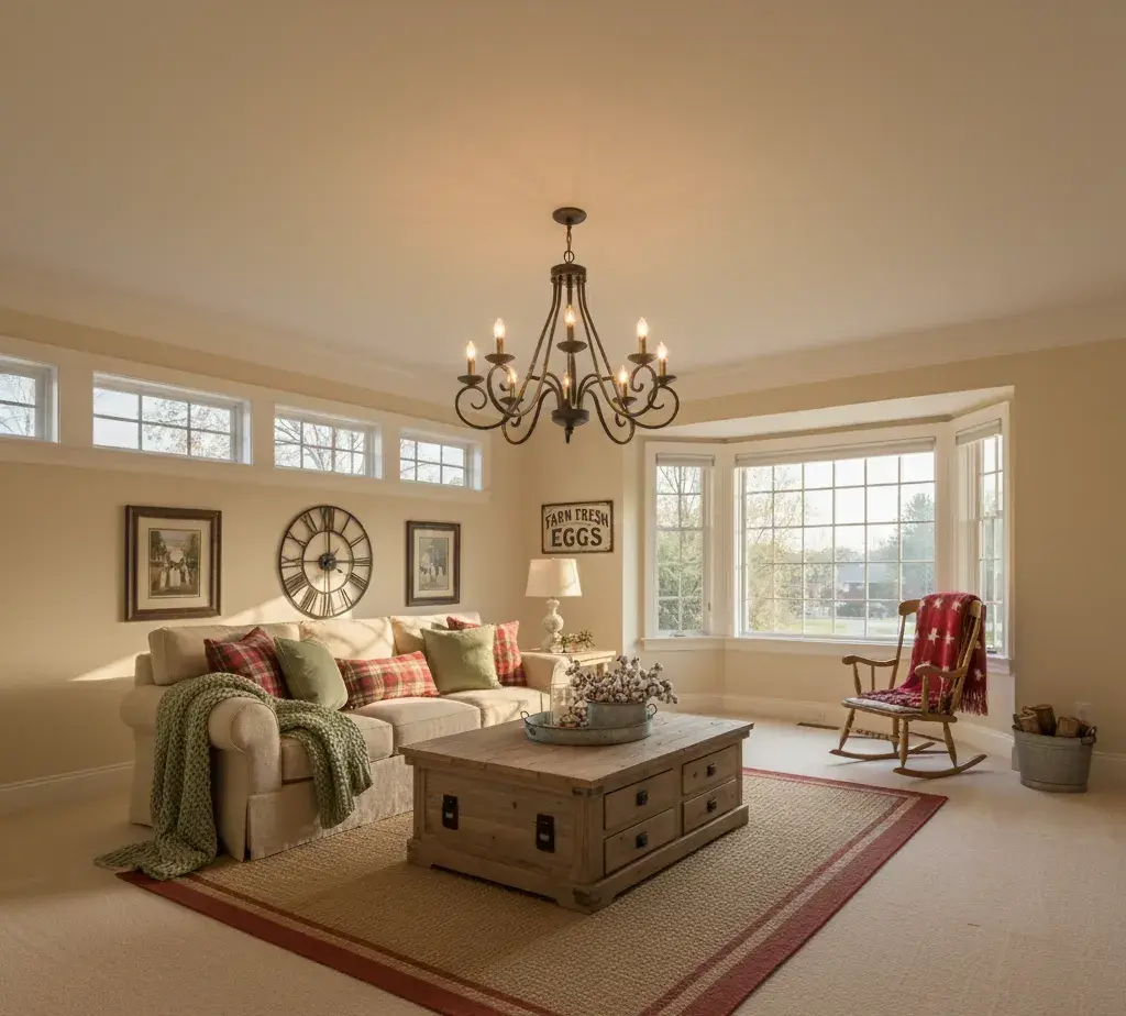 After - Rustic Farmhouse living room - variation