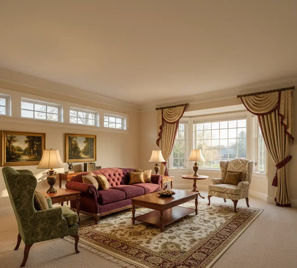After - Traditional living room virtual staging - variation