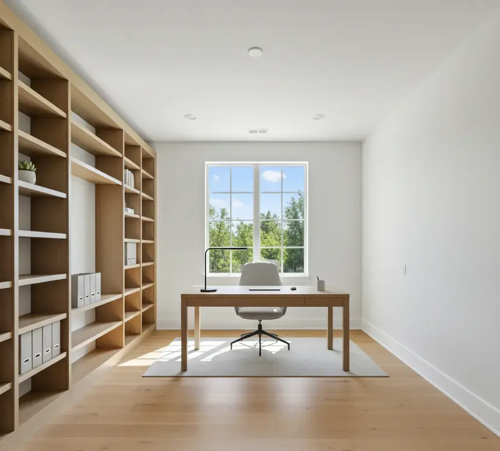 After - Minimalist office virtual staging design
