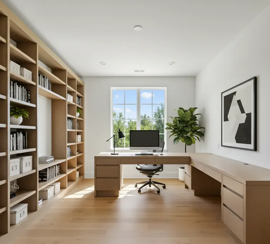 After - Modern office virtual staging design