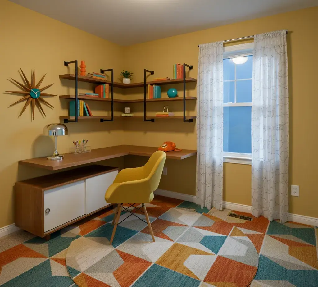 After - Mid-Century Modern office - variation