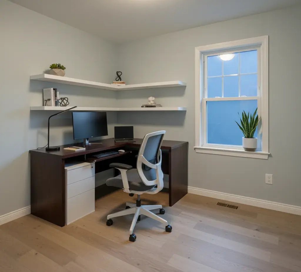 After - Modern office virtual staging - variation